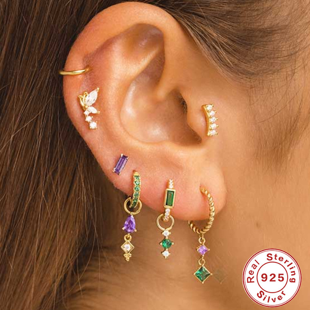 🦋 Fairy Butterfly Triple Tassel Earrings – 925 Silver & Zircon