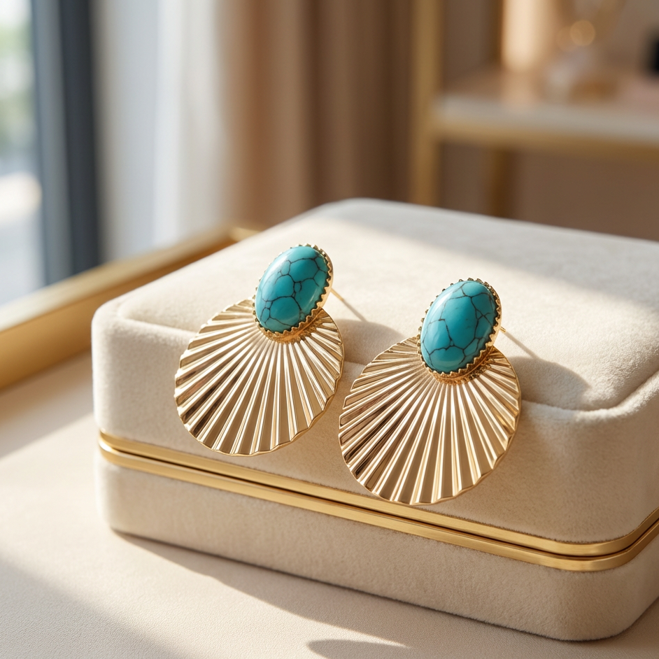 Vintage Style Fan Earrings