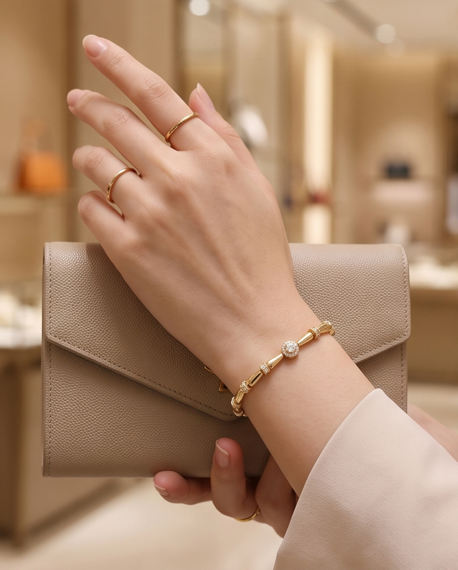 Gold Plated Zirconia Bracelet Hypoallergenic Premium