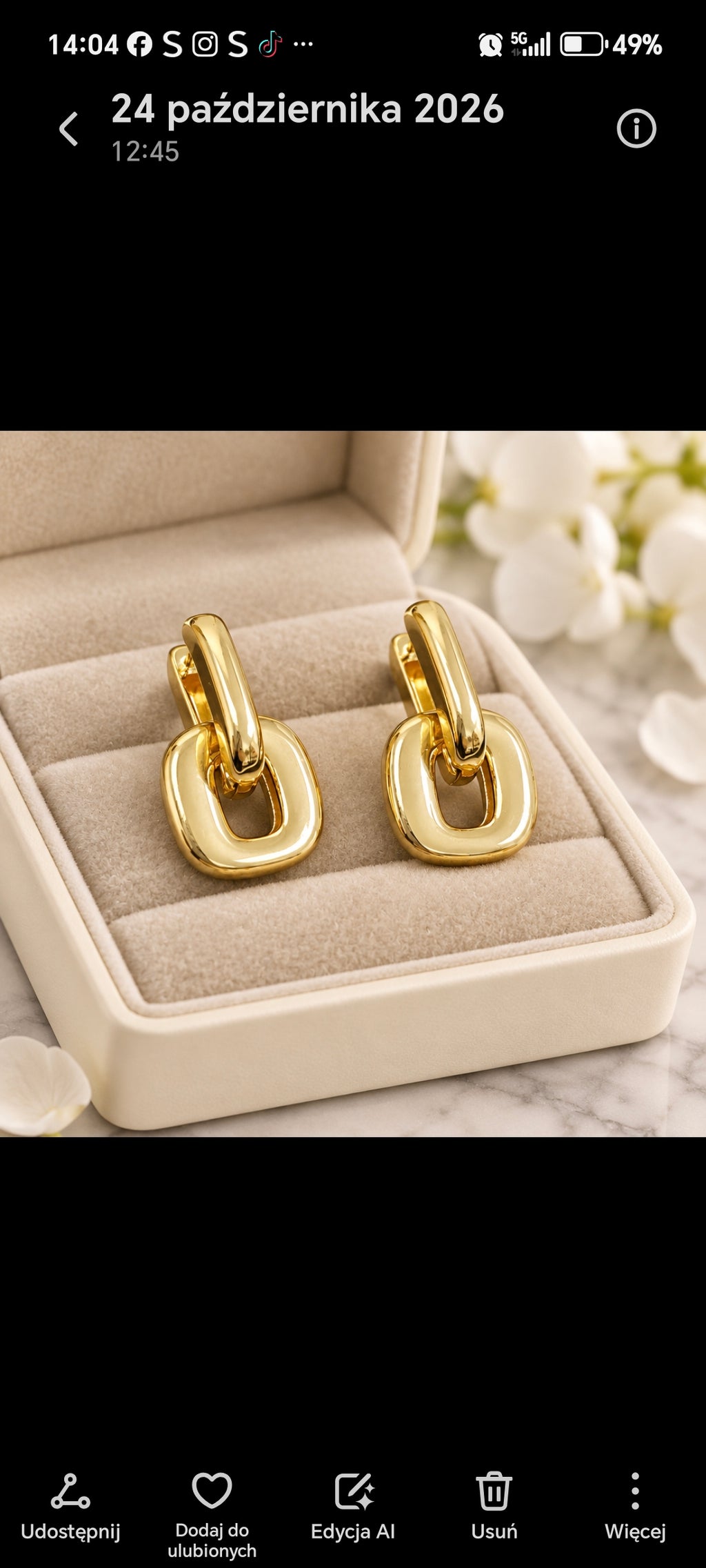 Gold Rhodium Geometric Chain Earrings