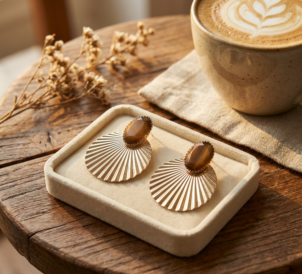 Vintage Style Fan Earrings