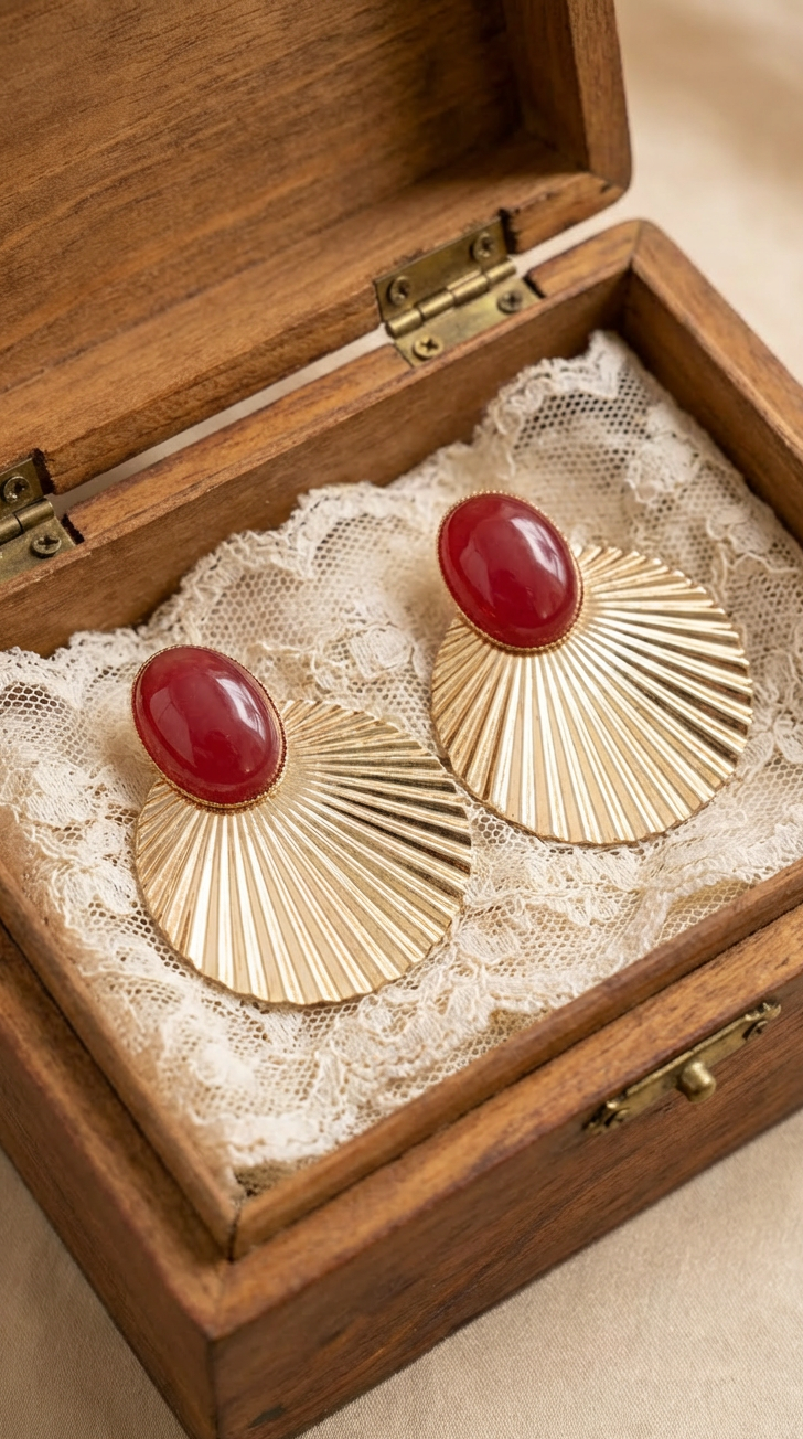 Vintage Style Fan Earrings