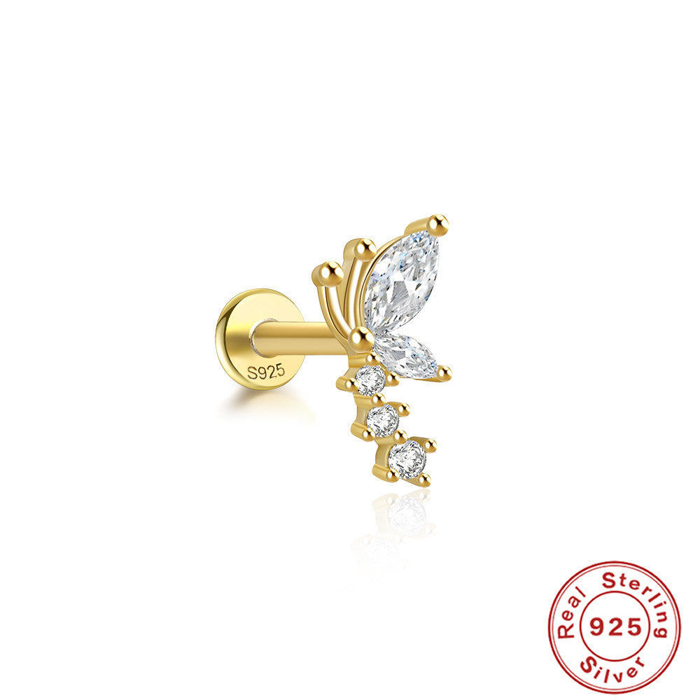 🦋 Fairy Butterfly Triple Tassel Earrings – 925 Silver & Zircon