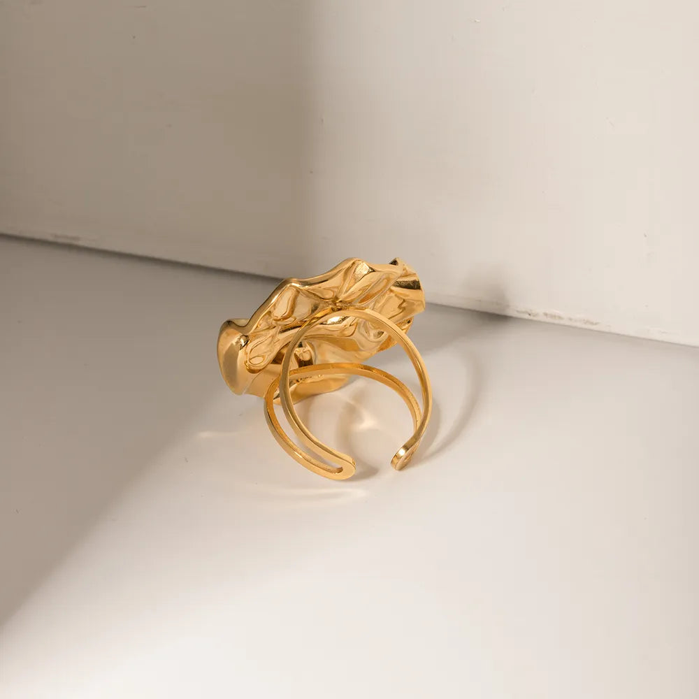 🌟 Stylish 18K Gold-Plated Open Ring – Modern Women’s Ring 💖
