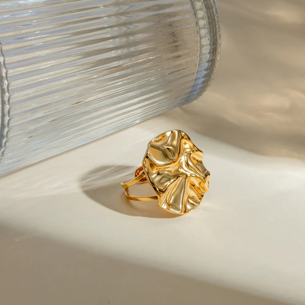 🌟 Stylish 18K Gold-Plated Open Ring – Modern Women’s Ring 💖