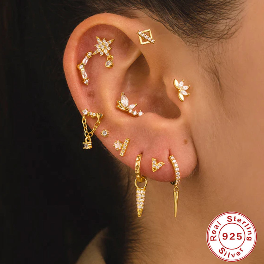🦋 Fairy Butterfly Triple Tassel Earrings – 925 Silver & Zircon