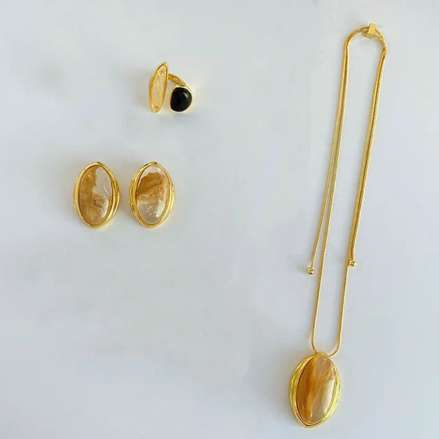 ✨ Gold & Platinum Cross Set – Designer Necklace & Ring 🌙