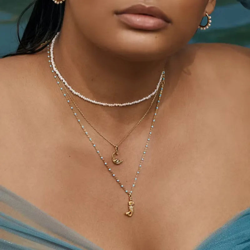 🌙 Dainty 18K Gold Moon Pendant – Perfect Gift for Her ✨