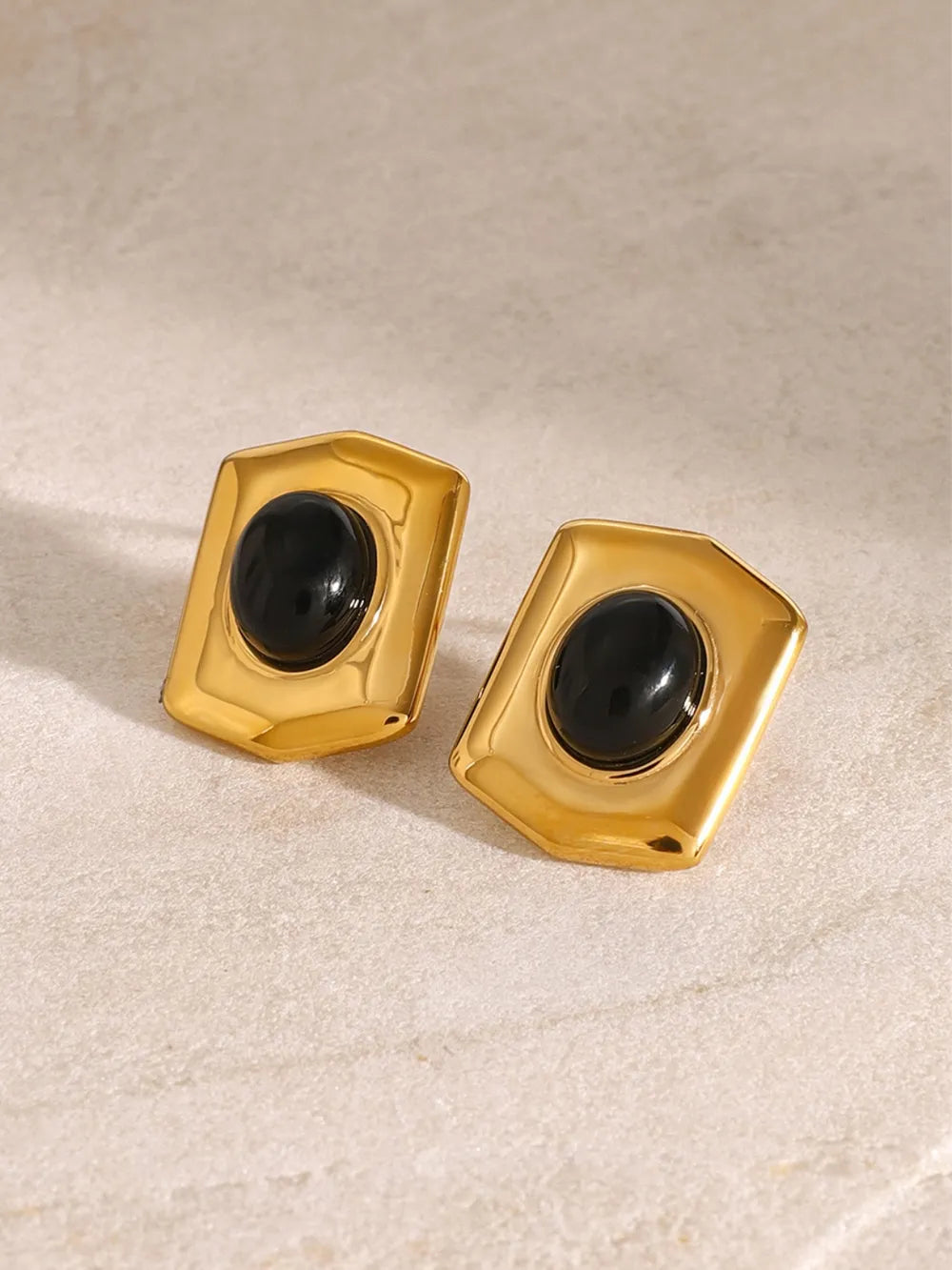 ✨ Black Agate Earrings – Elegant & Protective Studs 💎
