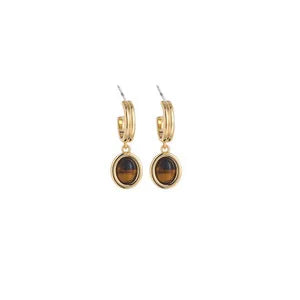 ✨ Gold-Plated Necklace – Tiger Eye & Pearl 💖
