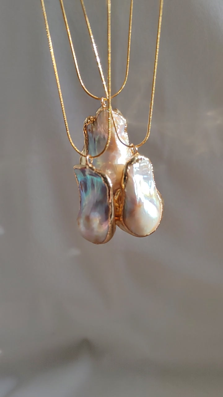 Baroque Pearl Necklace  18k Gold Plated