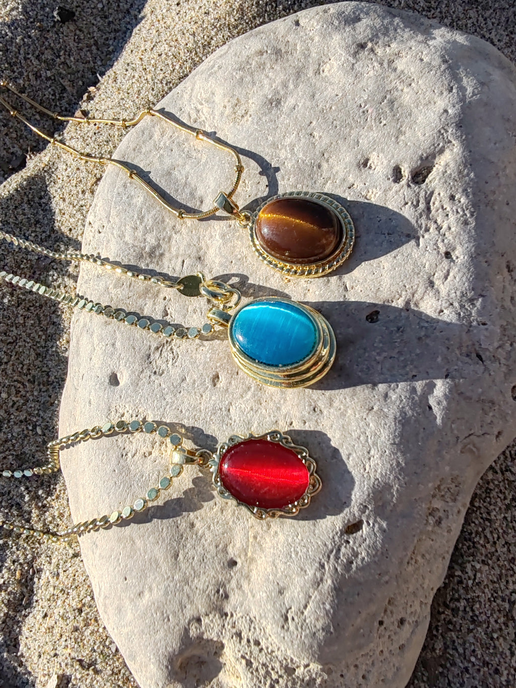 ✨ 14K Gold-Plated Tiger Eye Necklace – 45cm Adjustable Chain ✨