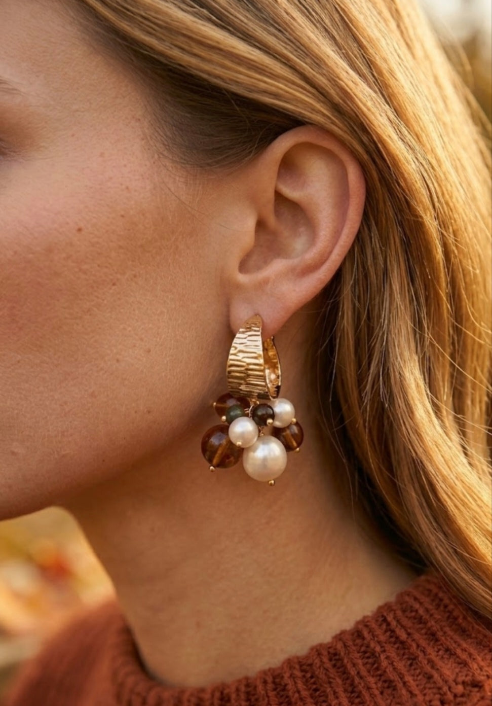 The Luxe Pearl Cluster Hoops