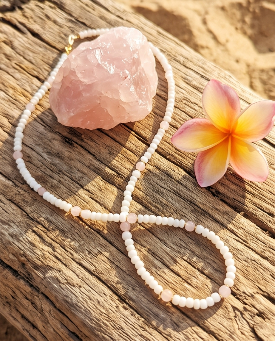 Handmade Natural Rose Quartz Glasses Chain – Style, Safety & Gentle Energy
