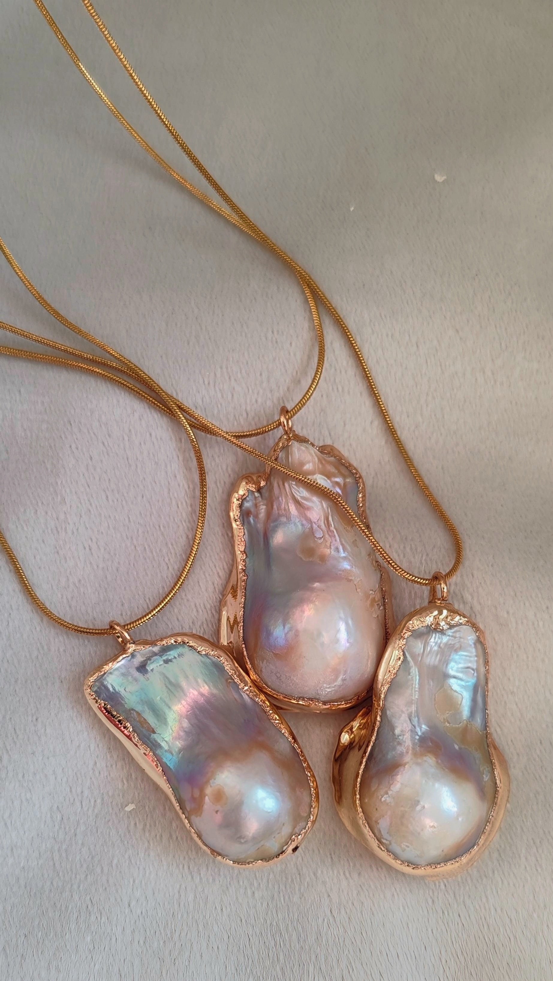 Baroque Pearl Necklace  18k Gold Plated