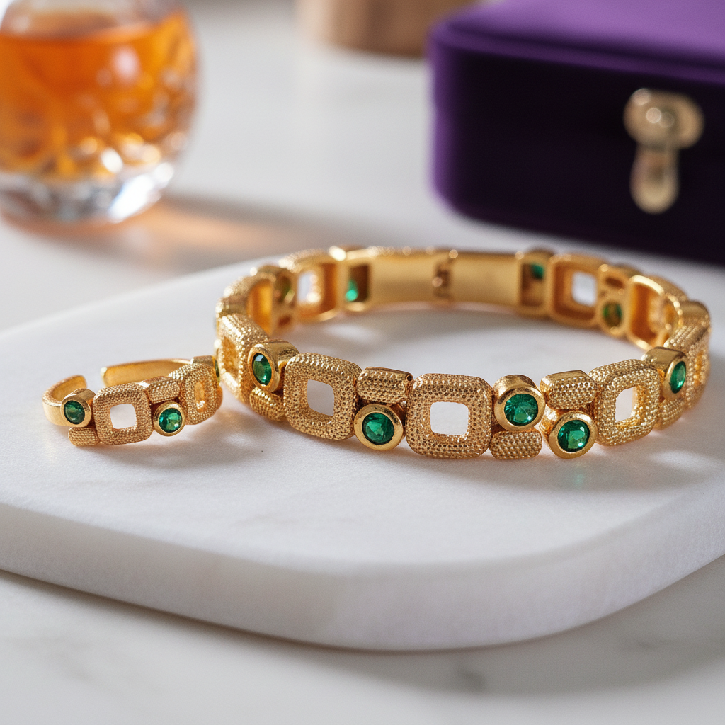 Gold Plated Zirconia Jewelry Set