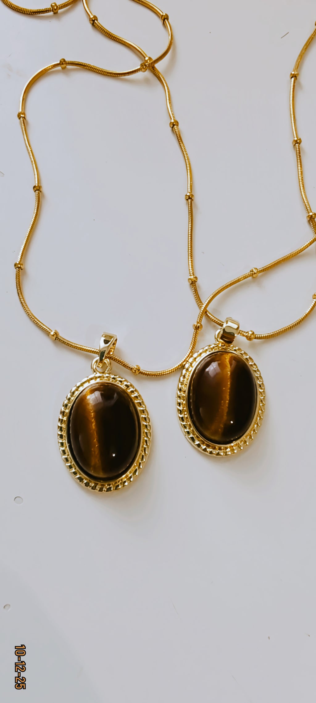✨ 14K Gold-Plated Tiger Eye Necklace – 45cm Adjustable Chain ✨