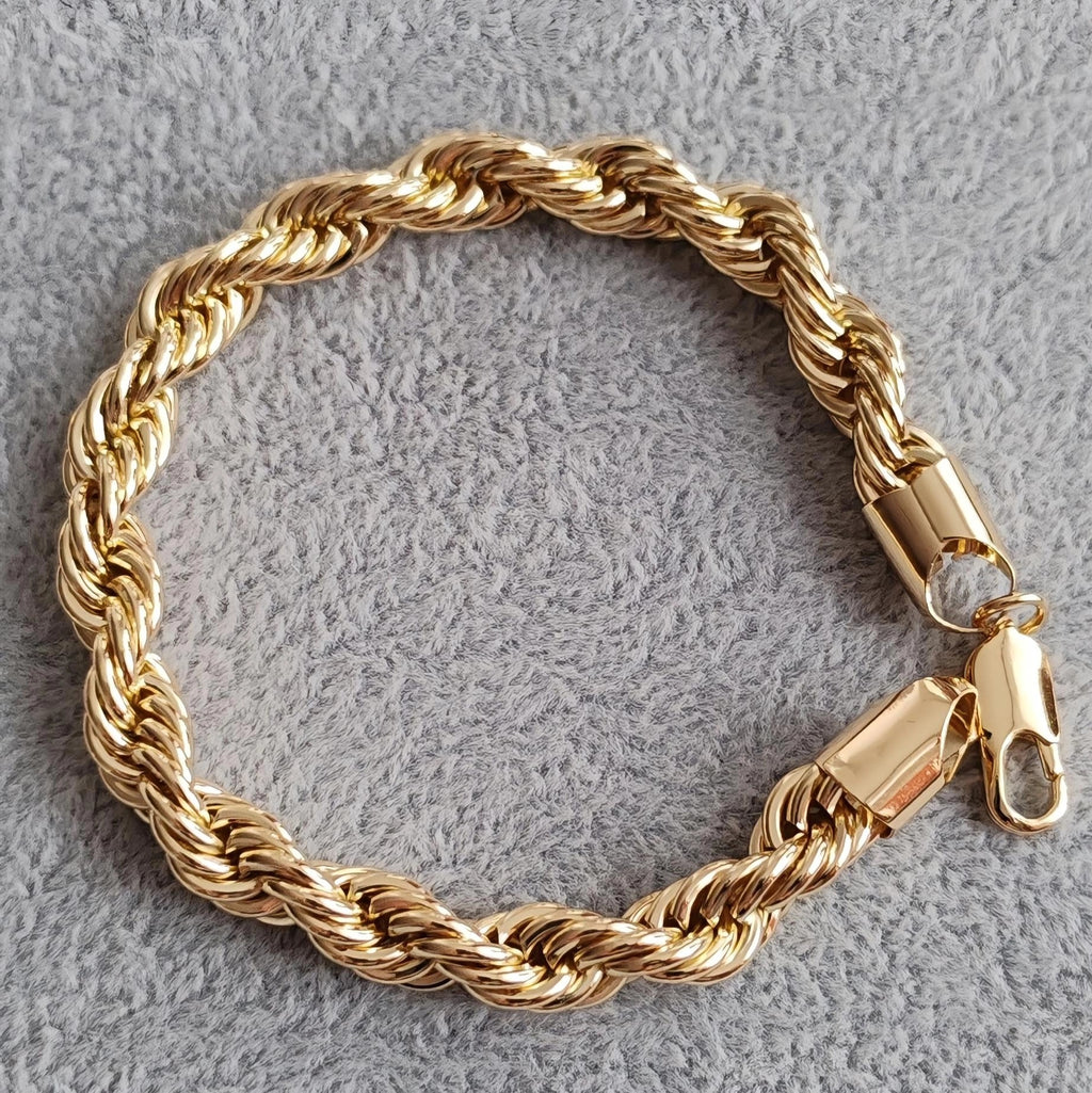 ✨ 14K Gold-Plated Rope Chain Bracelet | Premium Quality ✨