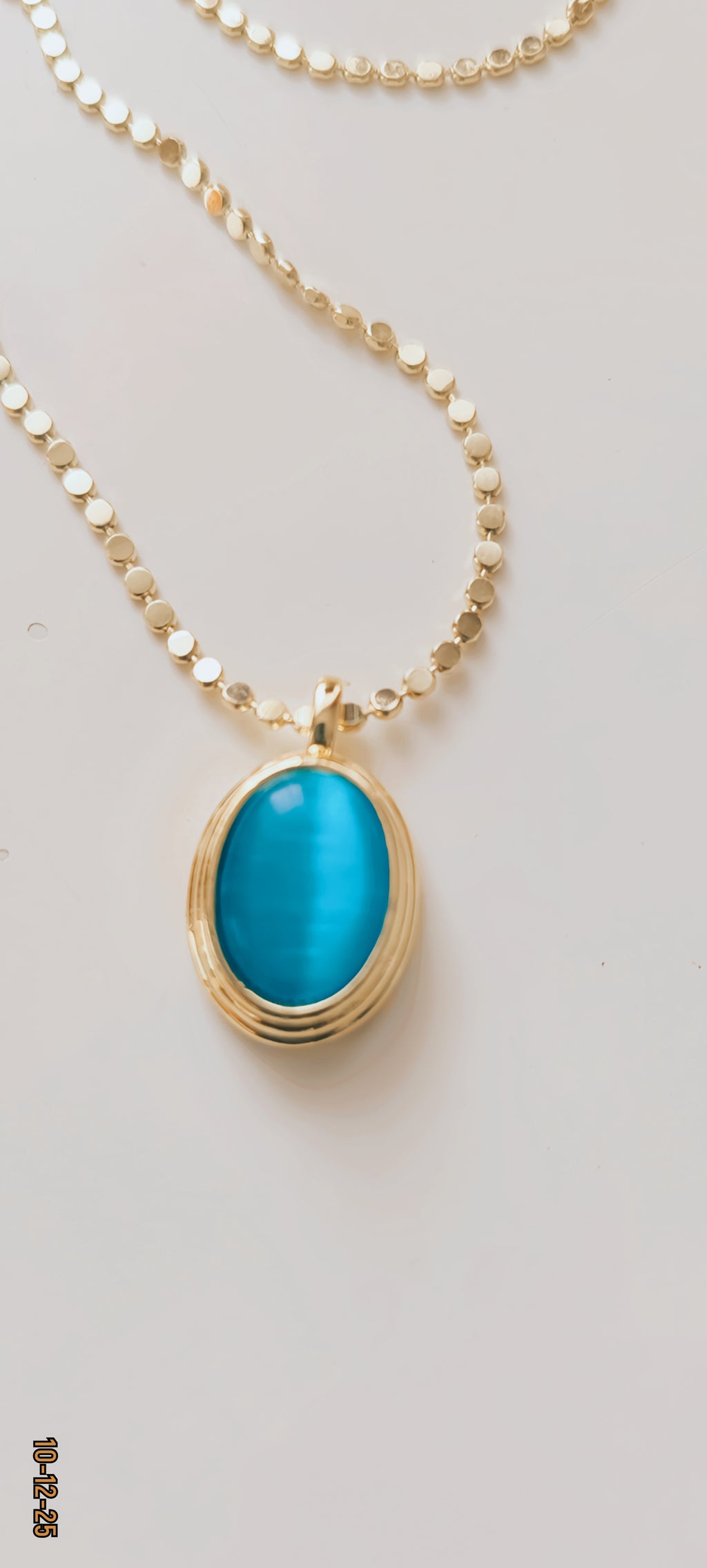 ✨ 14K Gold-Plated Necklace with Blue Stone – 60 cm ✨