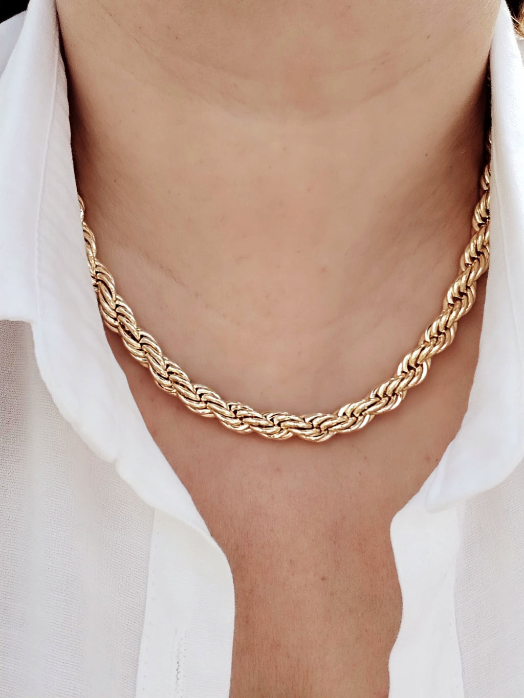 ✨ 14K Gold-Plated Rope Chain Necklace | Premium Quality ✨