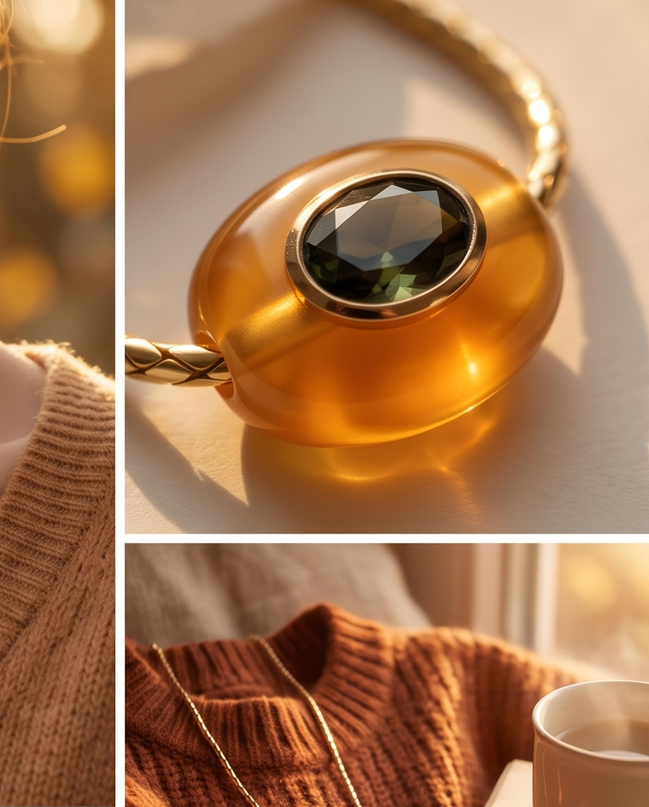 Rhodium Yellow Agate Gemstone Necklace 60cm