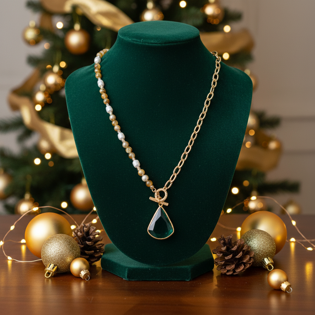 Tiger's Eye, Pearl & Cat's Eye Necklace | 18K Gold Plated