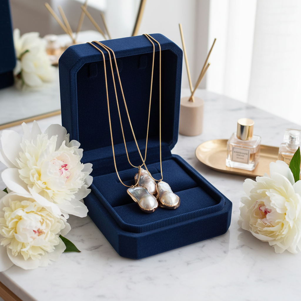 Baroque Pearl Necklace  18k Gold Plated