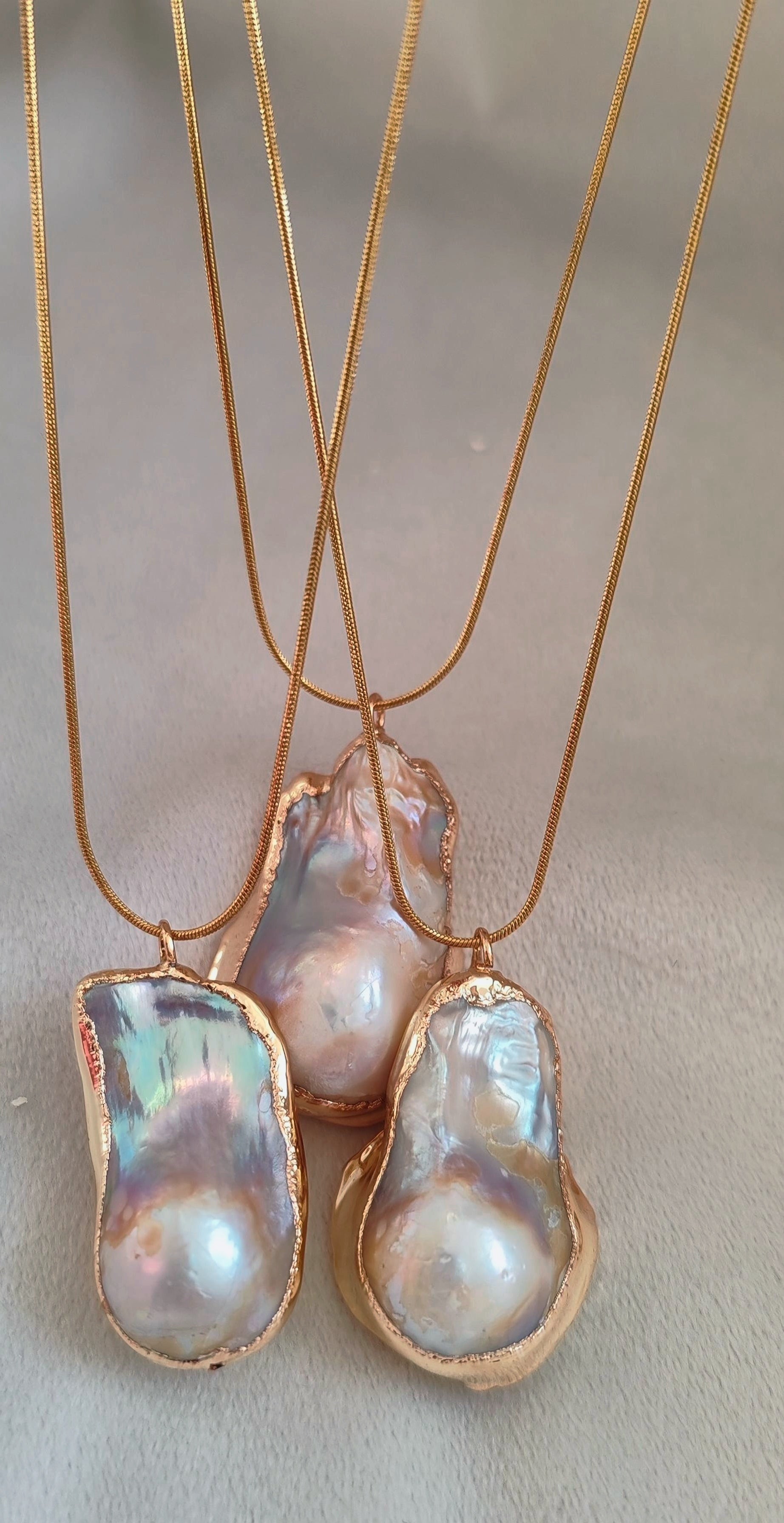 Baroque Pearl Necklace  18k Gold Plated