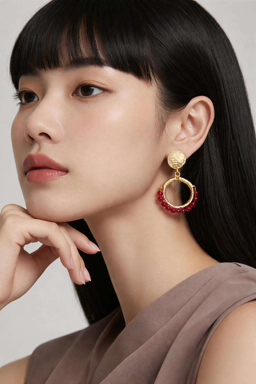 Natural Jade Drop Earrings | 18K Gold Plated
