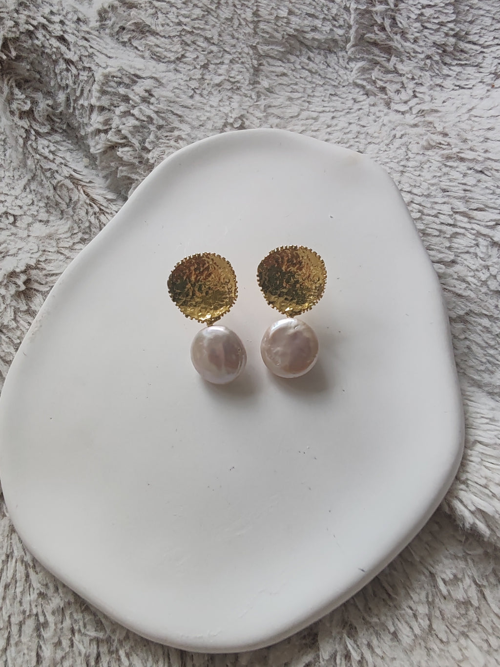 Elegant 18K Gold-Plated Earrings with Genuine Pearl