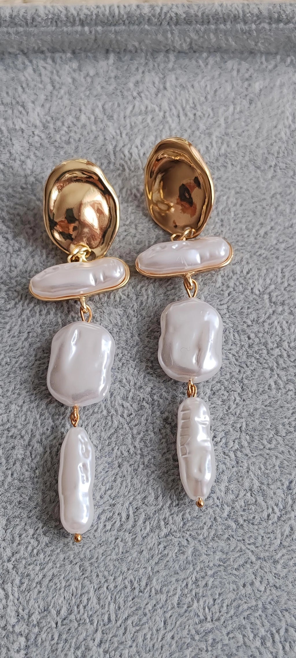 Luxury Gold & Baroque Pearl Drop Earrings – Premium Handmade Jewelry