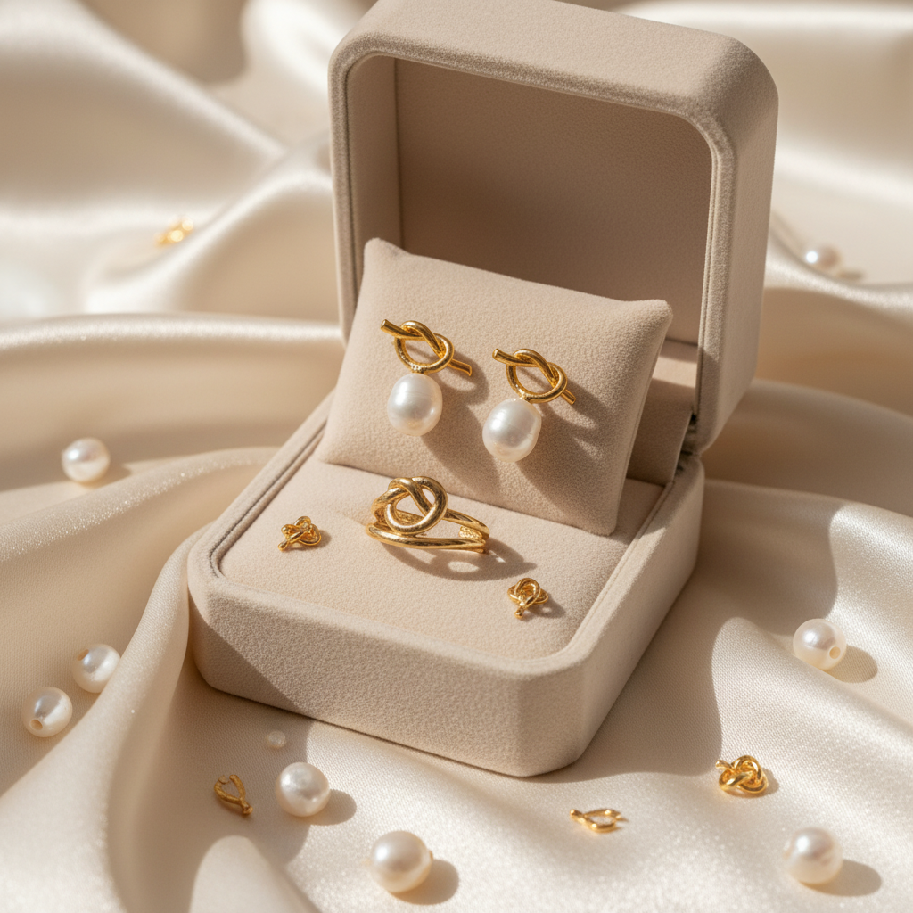 Pearl Jewelry Set 18K Gold Plated