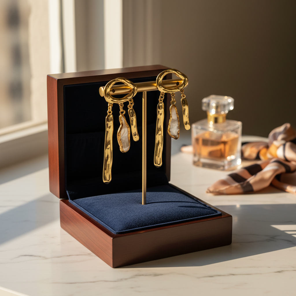 Pearl Gold Drop Earrings