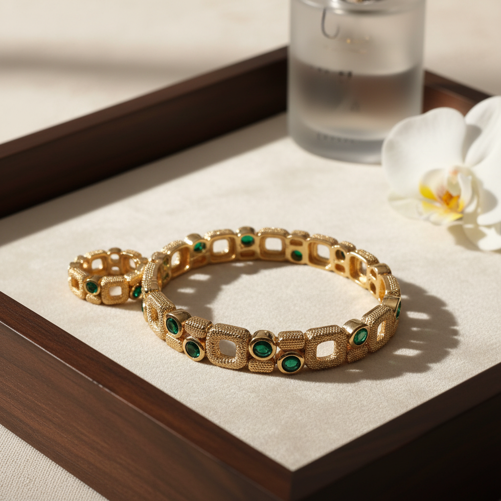 Gold Plated Zirconia Jewelry Set