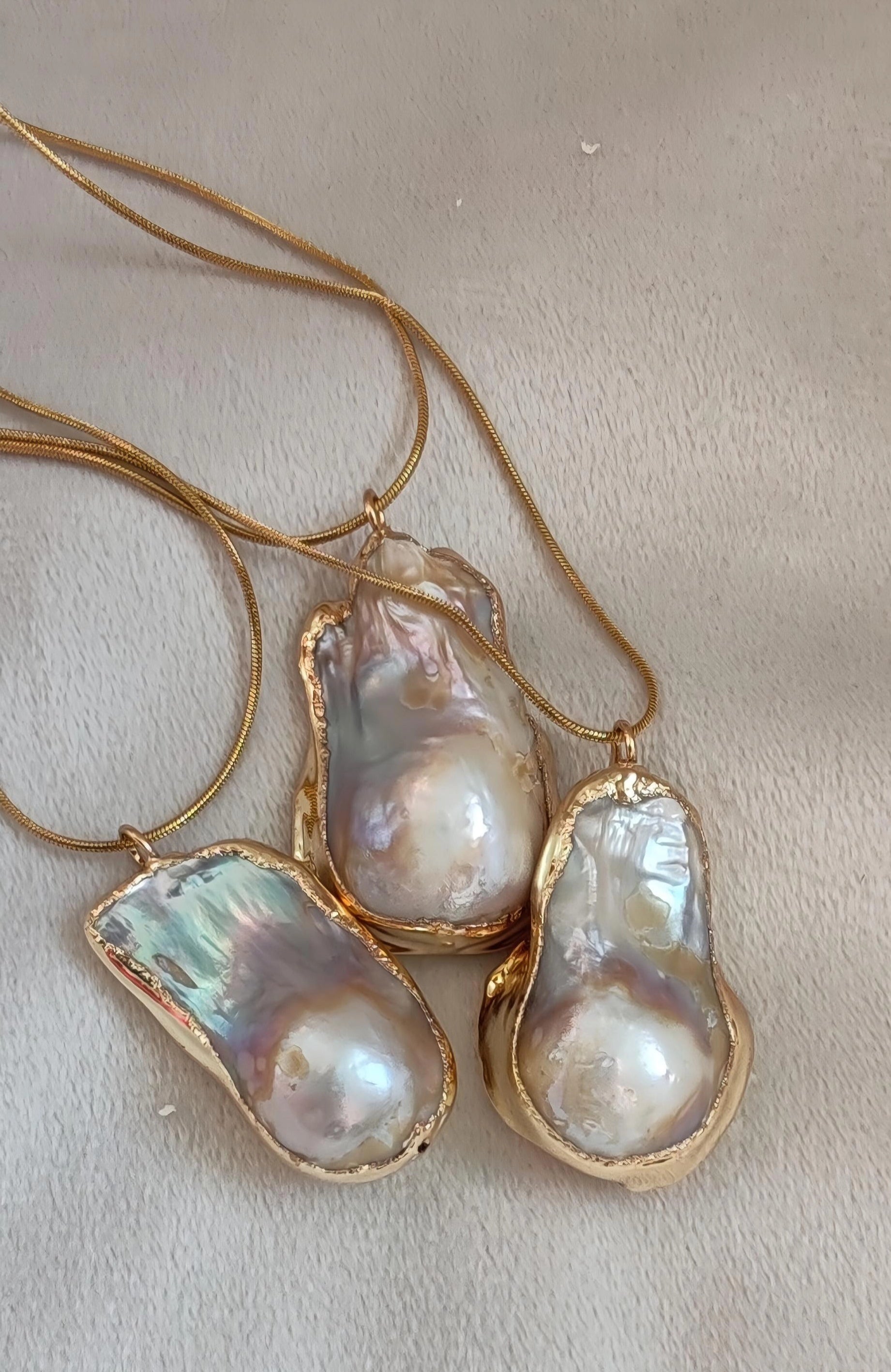 Baroque Pearl Necklace  18k Gold Plated