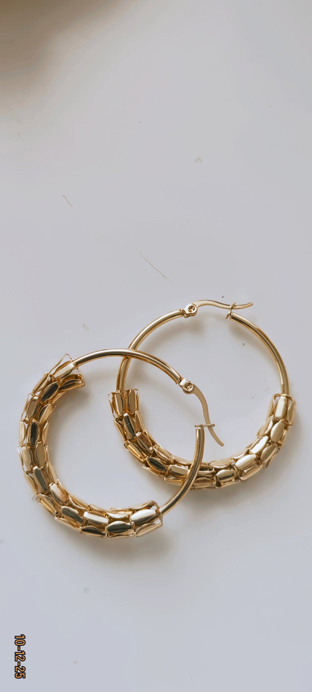 ✨ 14K Gold-Plated Hoop Earrings – 4cm Surgical Steel ✨