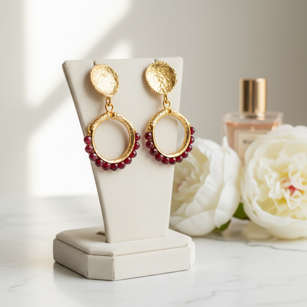 Natural Jade Drop Earrings | 18K Gold Plated