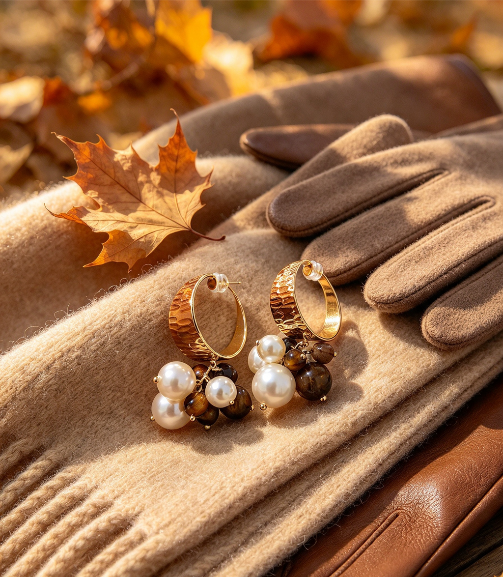 The Luxe Pearl Cluster Hoops