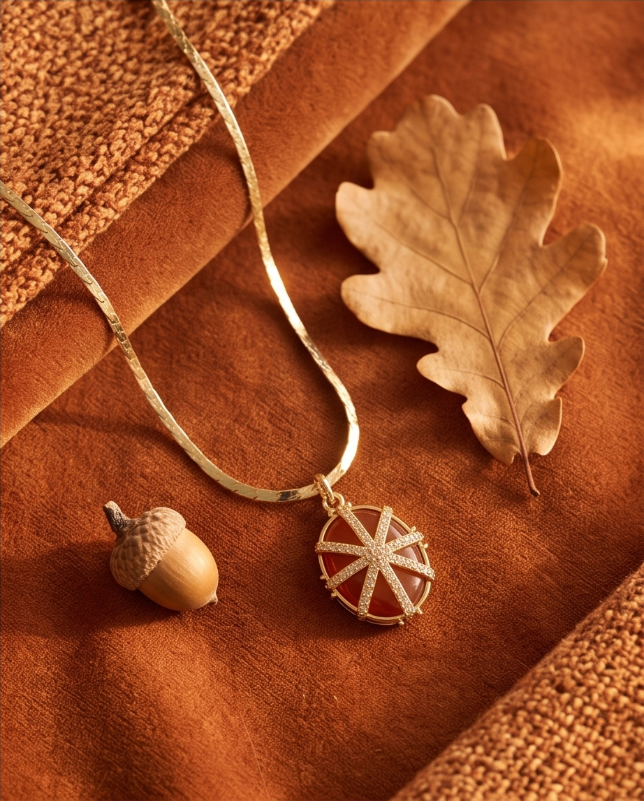Rhodium Carnelian Starburst Necklace 50cm