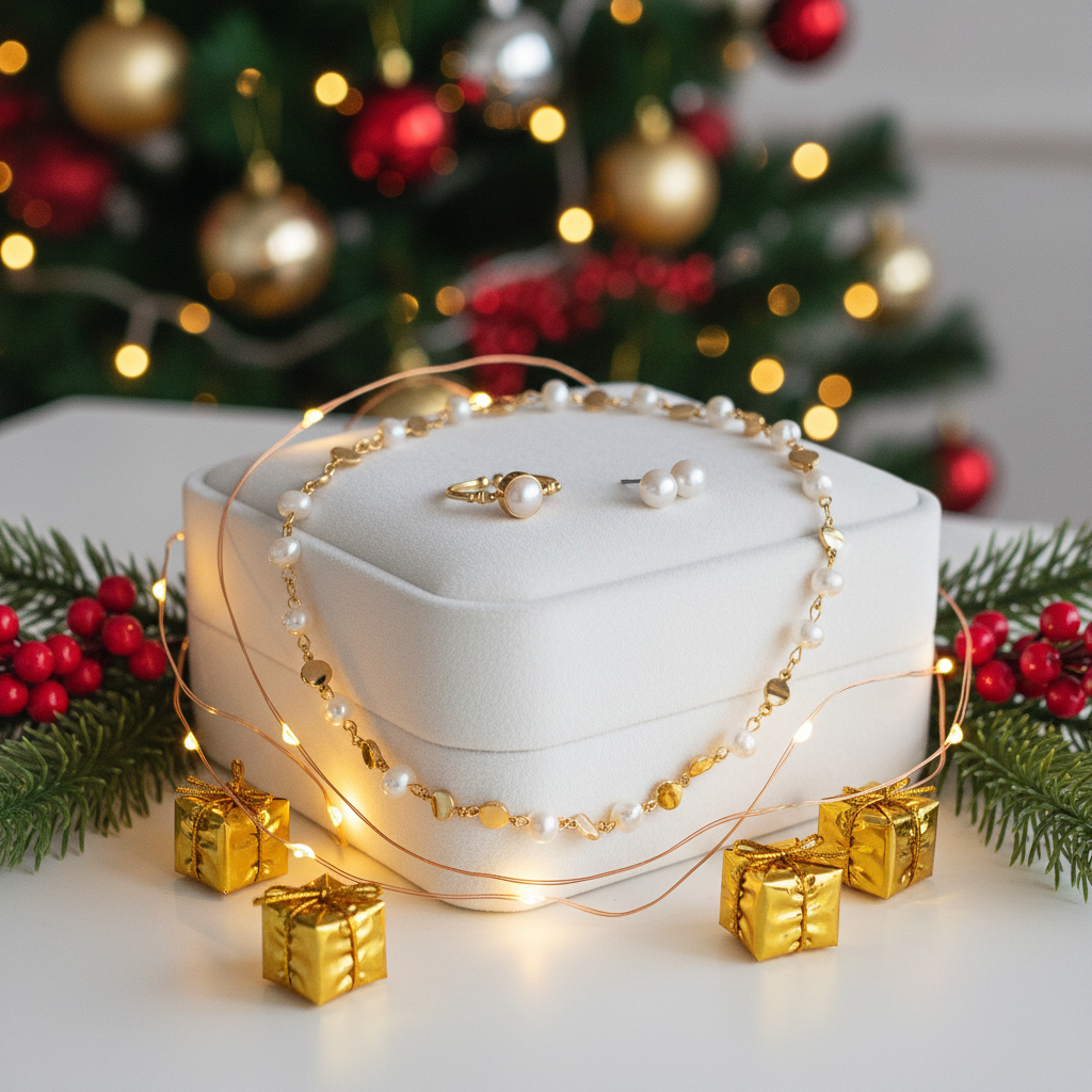 Genuine Freshwater Pearl Jewelry Set – 18K Gold Plated