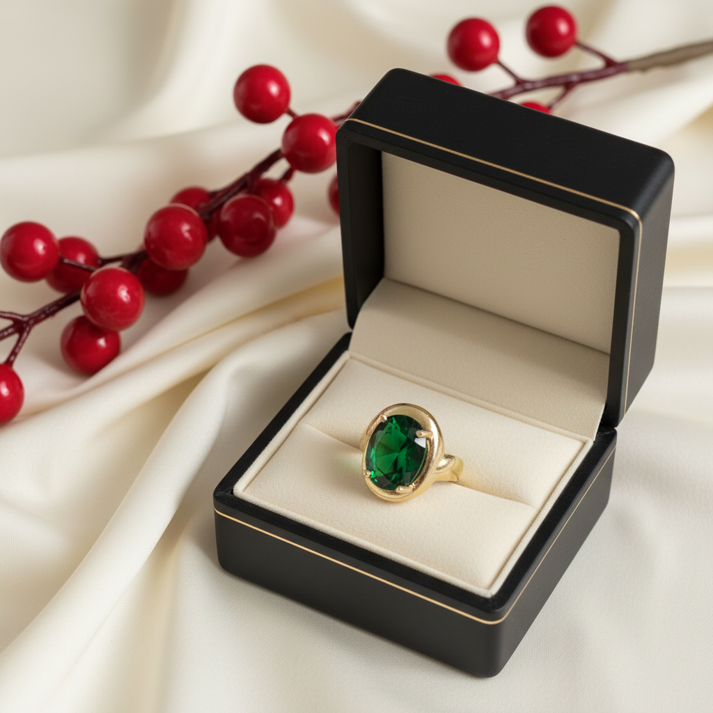 Emerald Green Zirconia Statement Ring