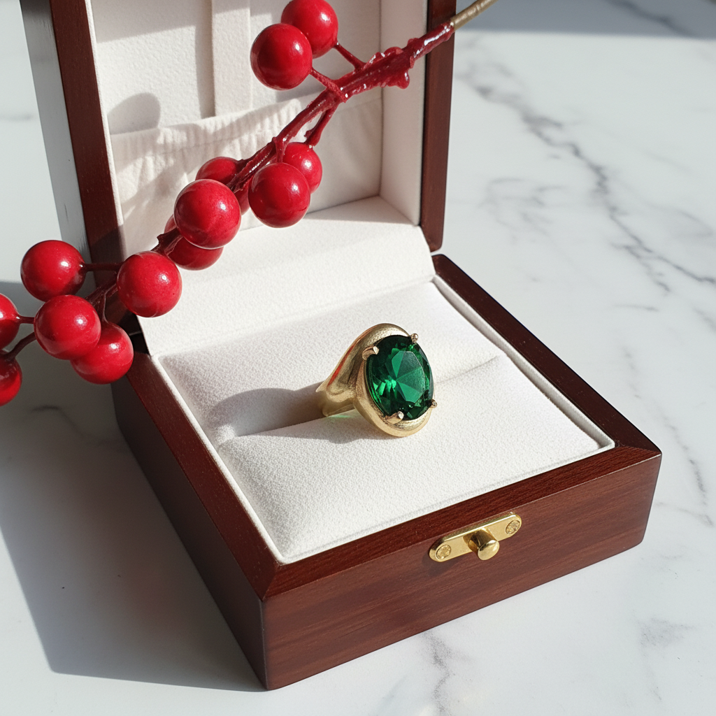 Emerald Green Zirconia Statement Ring