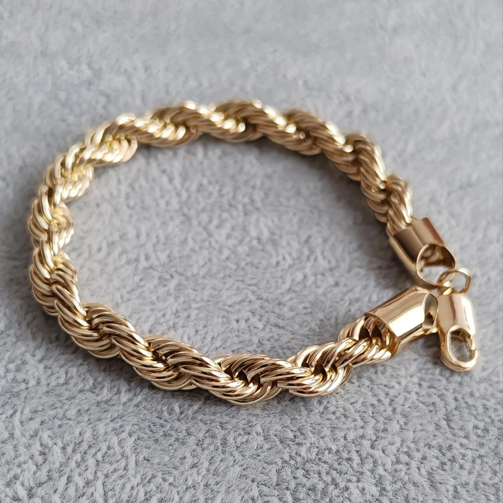✨ 14K Gold-Plated Rope Chain Bracelet | Premium Quality ✨