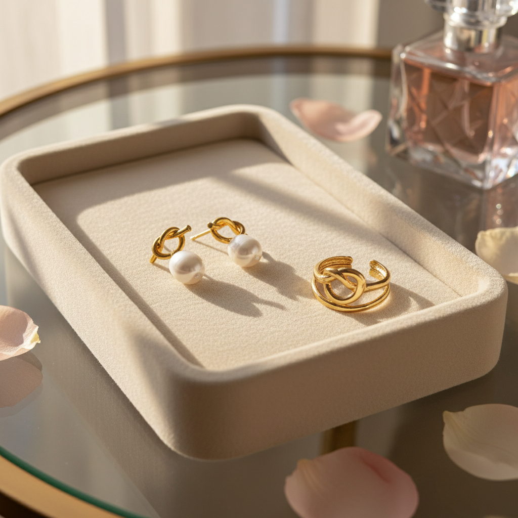 Pearl Jewelry Set 18K Gold Plated