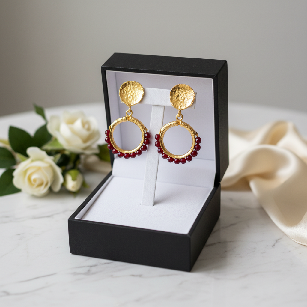 Natural Jade Drop Earrings | 18K Gold Plated