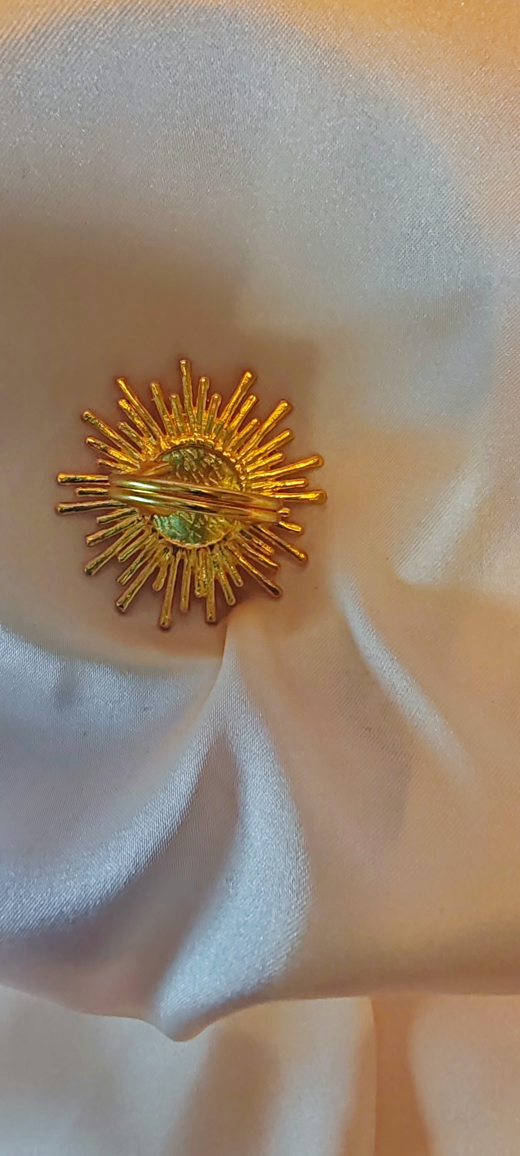 Gold Sun Howlite Ring Adjustable Boho Jewelry