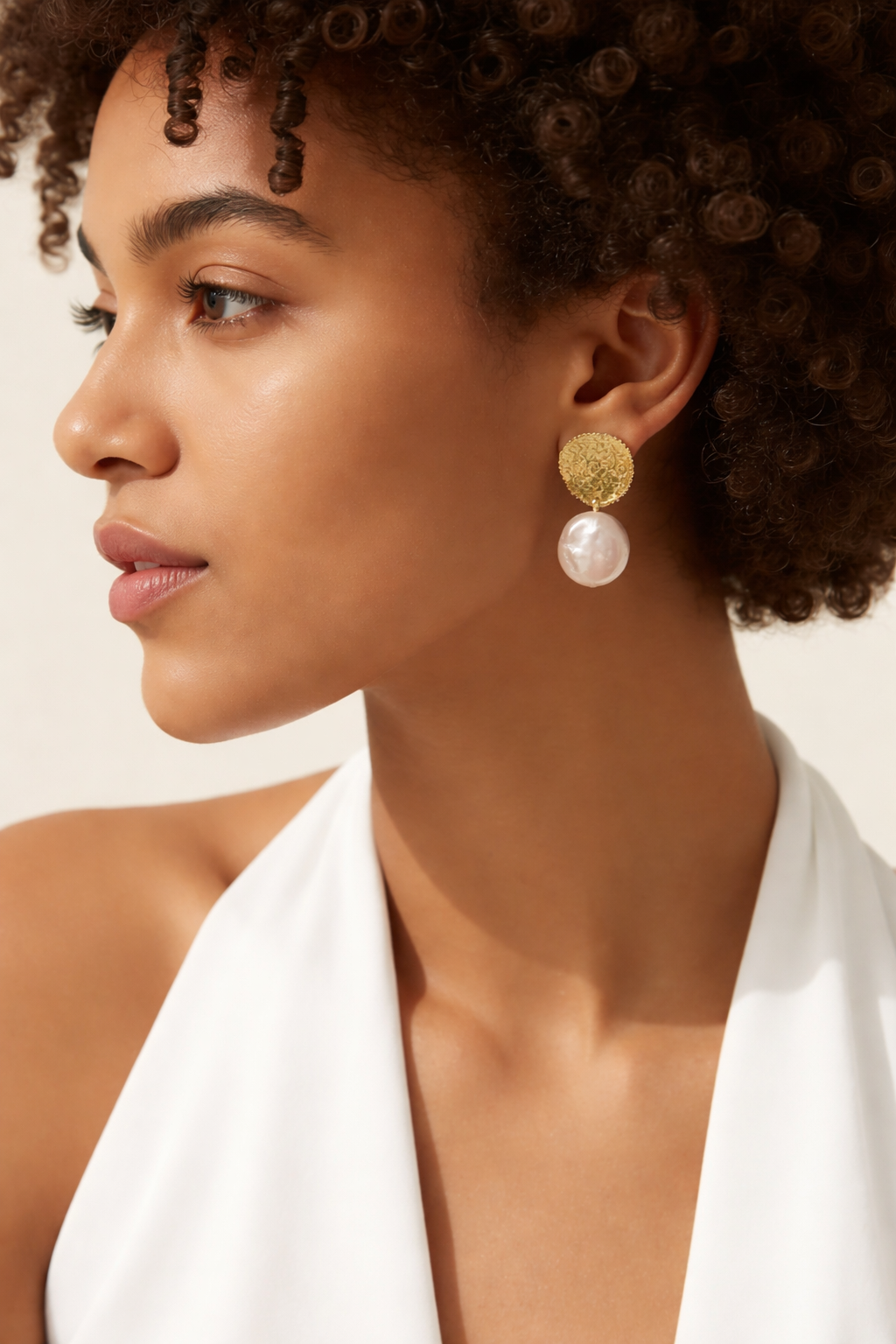 Elegant 18K Gold-Plated Earrings with Genuine Pearl